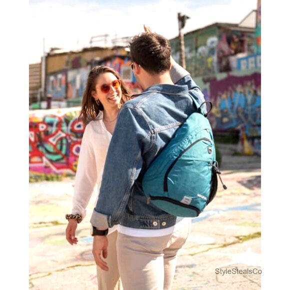 Small Sling Backpack Daypack with 7 Pockets, Water Resistant Nylon, Adjustable main image 6